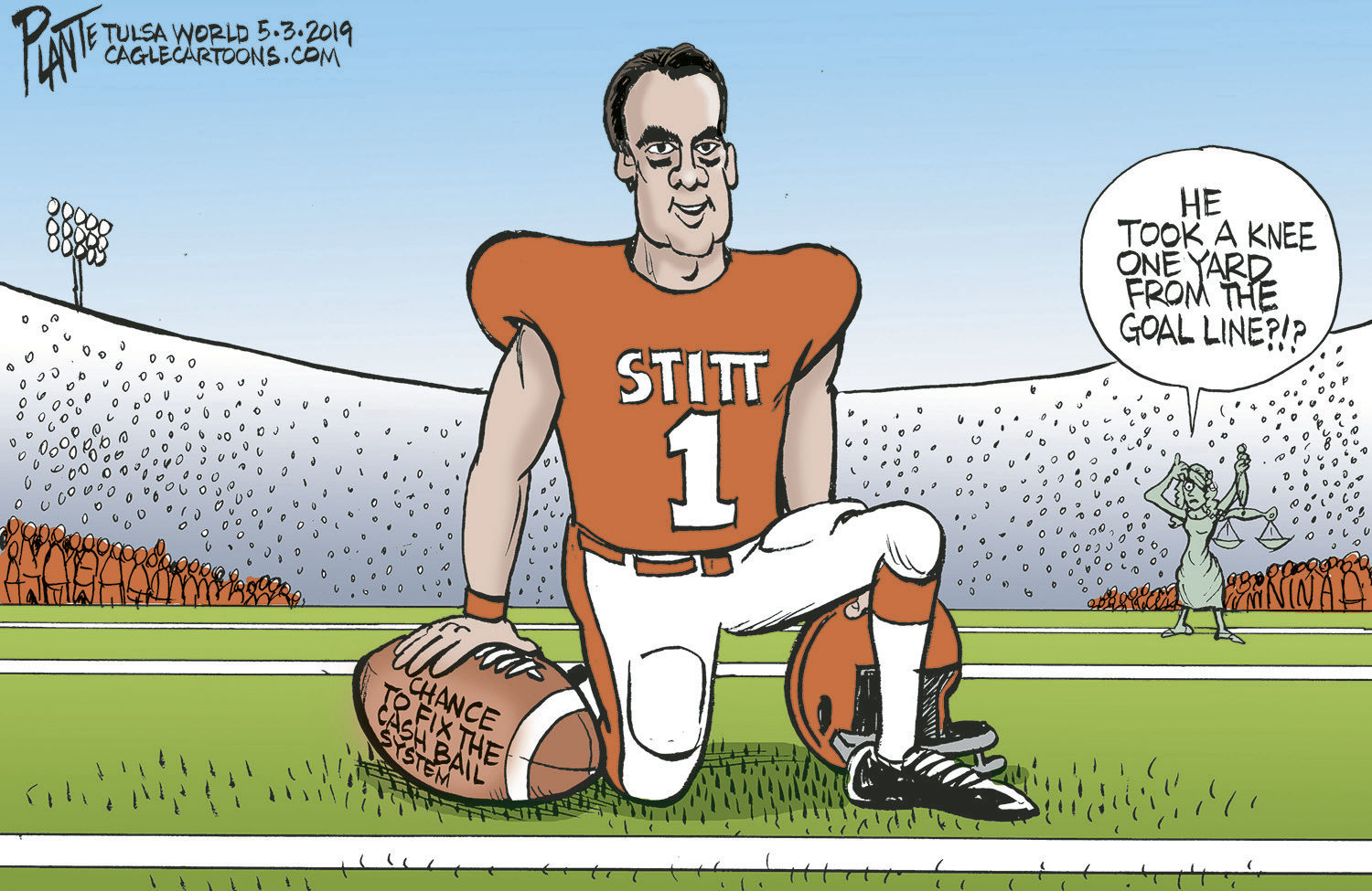 Bruce Plante Cartoon: Governor Stitt stops short